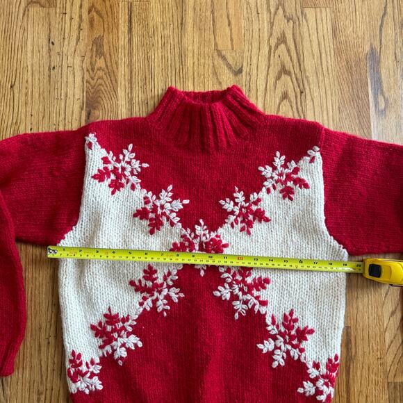 VTG Express Tricot Womens Small Christmas Sweater Wool Snowflake Holiday Chunky - Picture 3 of 16